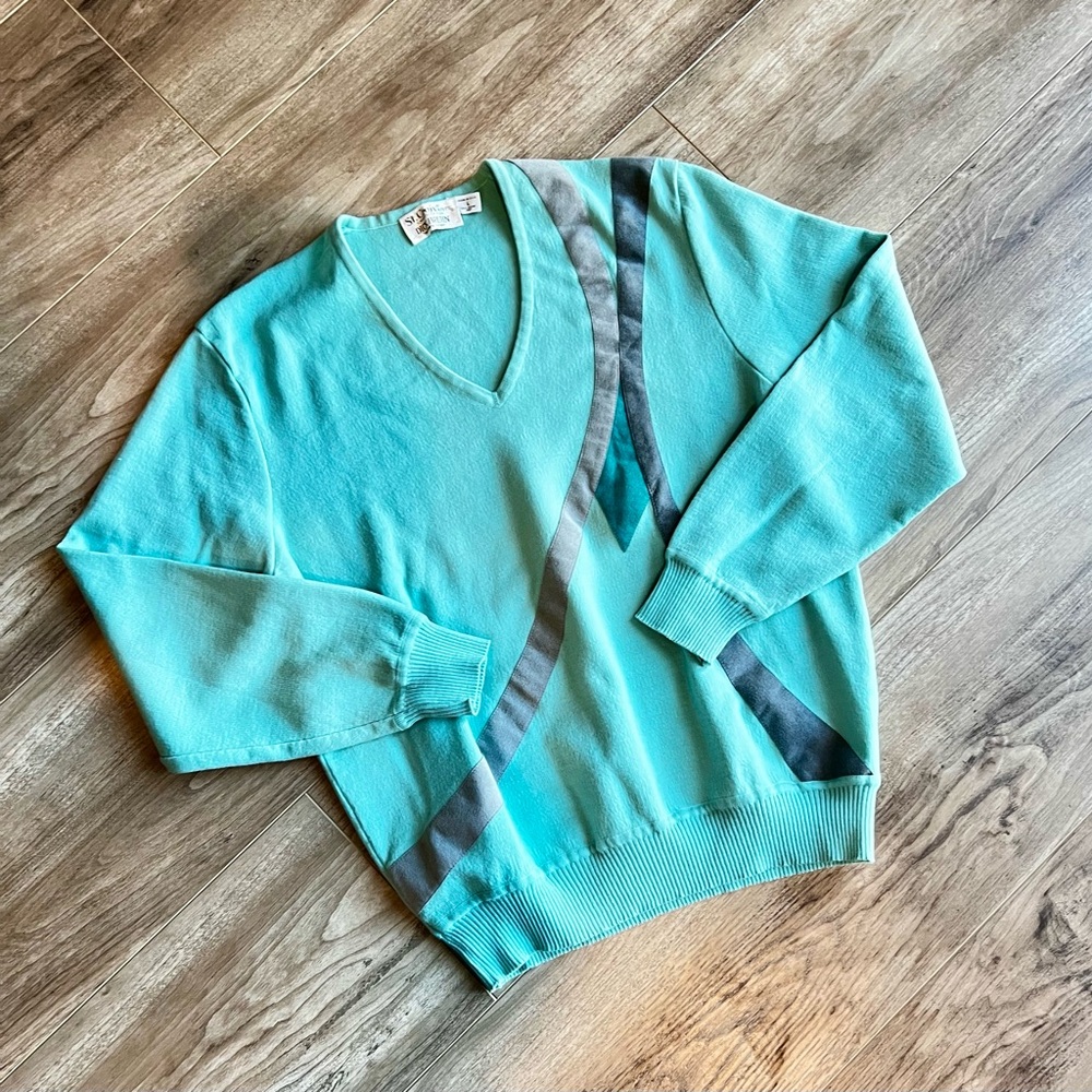 Vintage St Croix Knits Expressly for Dick Bruhn large v neck sweater